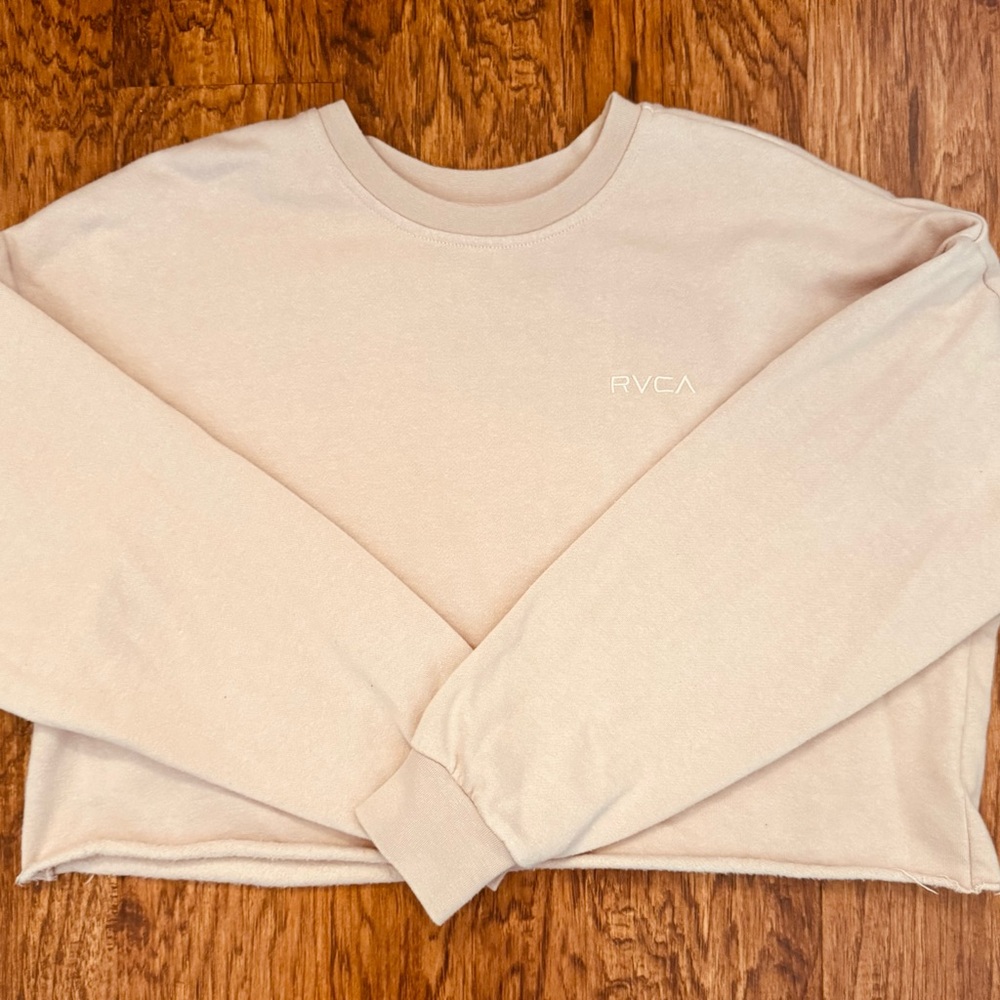 RVCA Women’s Crop Fleece - size large, pale pink